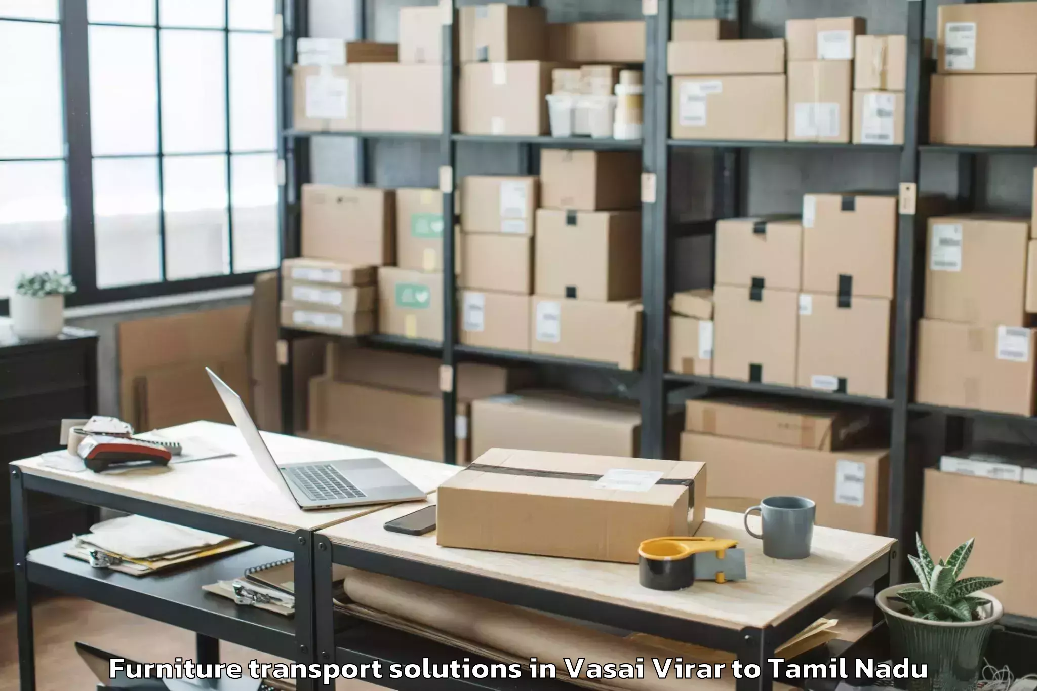 Quality Vasai Virar to Vaniyambadi Furniture Transport Solutions